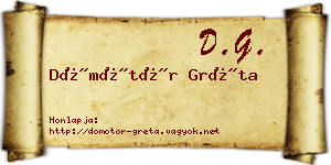 Dömötör Gréta névjegykártya